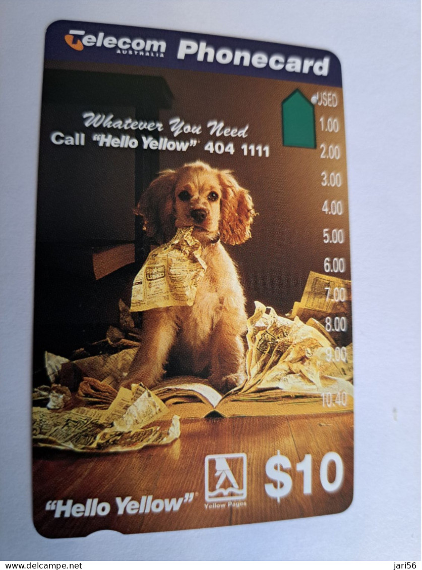 AUSTRALIA  CARD  / TELSTRA / DOG/ HELLO YELLOW      1X$ 10- ** 16554** - Australie