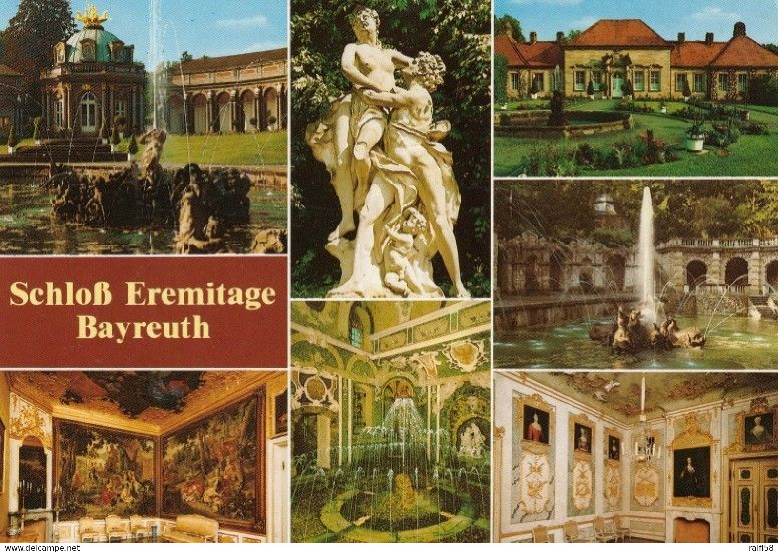 3 AK Germany / Bayern * Schloß Eremitage In Bayreuth - Altes Schloss Mit Innenansichten Und Innere Grotte Im Schloß * - Bayreuth