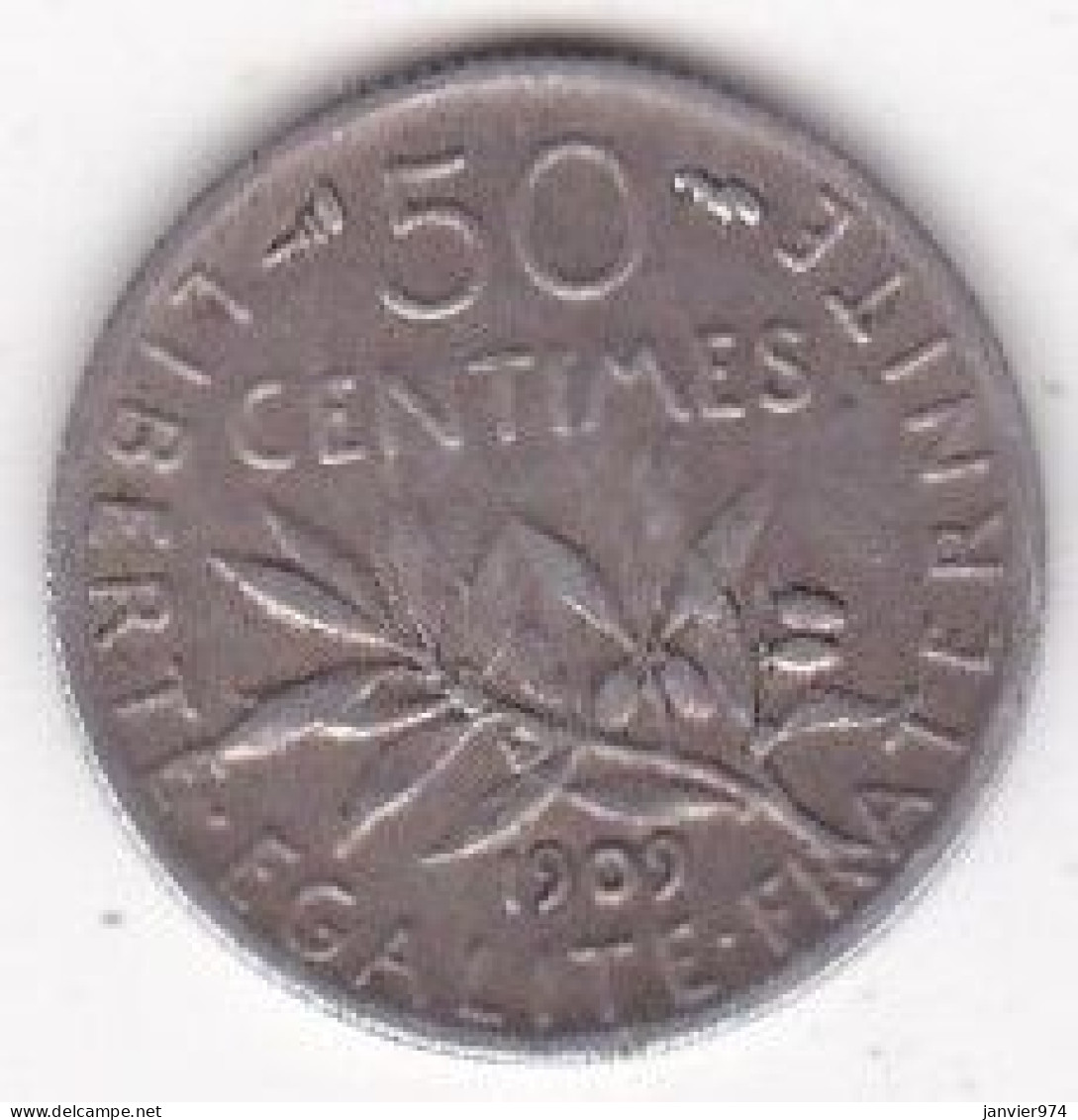 50 Centimes Semeuse 1909, En Argent - 50 Centimes