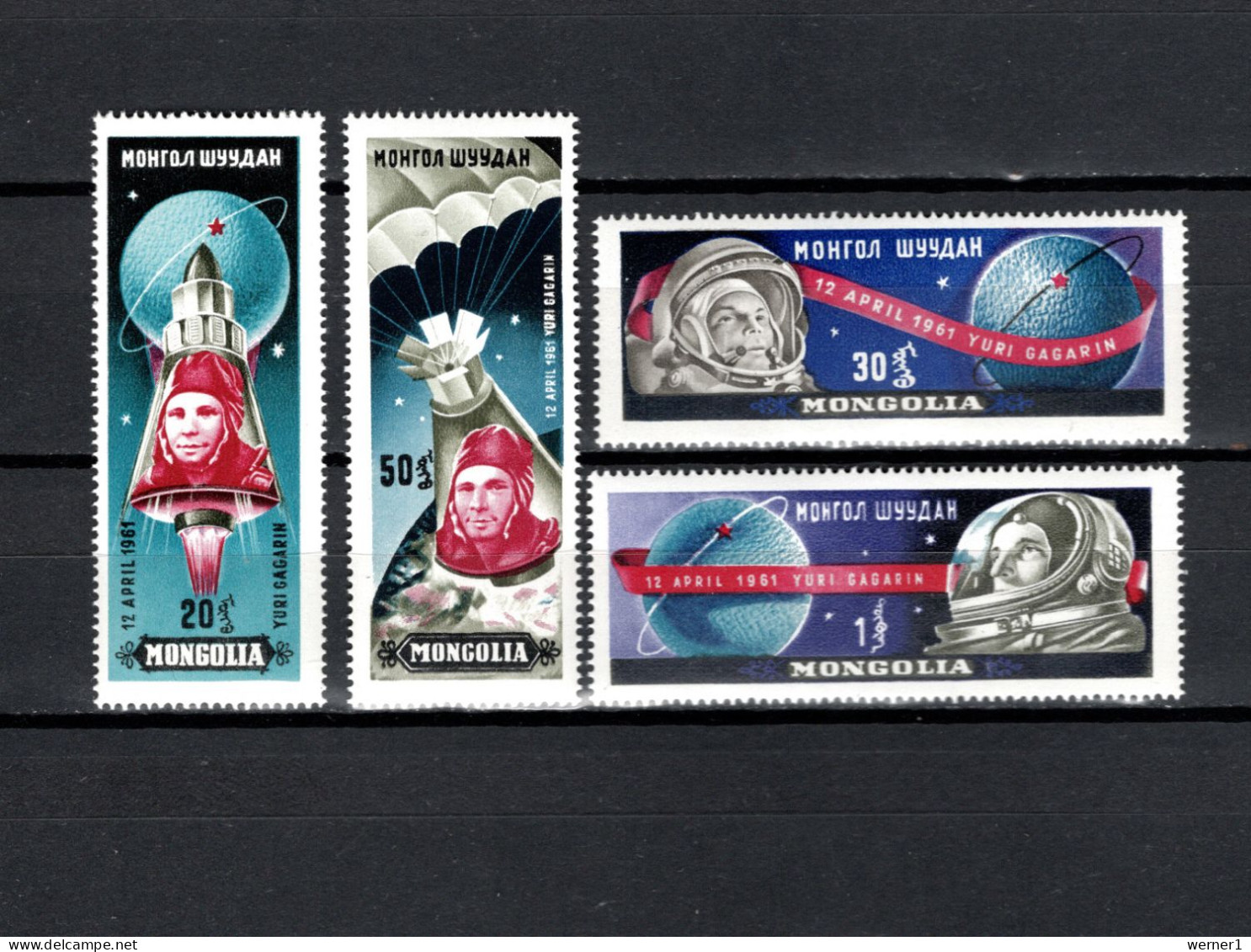 Mongolia 1961 Space, Yuri Gagarin Set Of 4 MNH - Asia