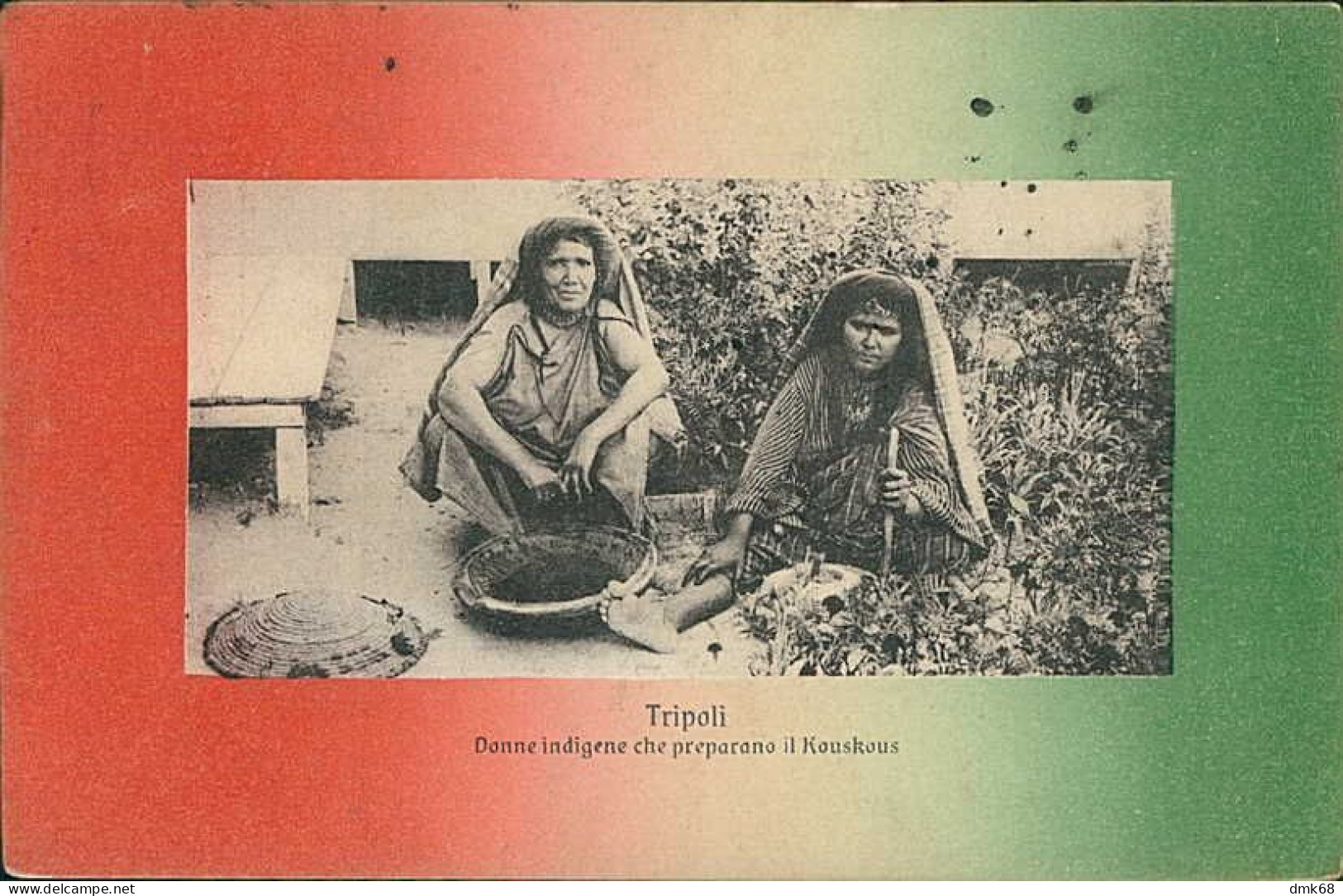 LIBYA / LIBIA - TRIPOLI - DONNE INDIGENE CHE PREPARANO IL  COUSCOUS - MAILED 1912 (12499) - Libyen