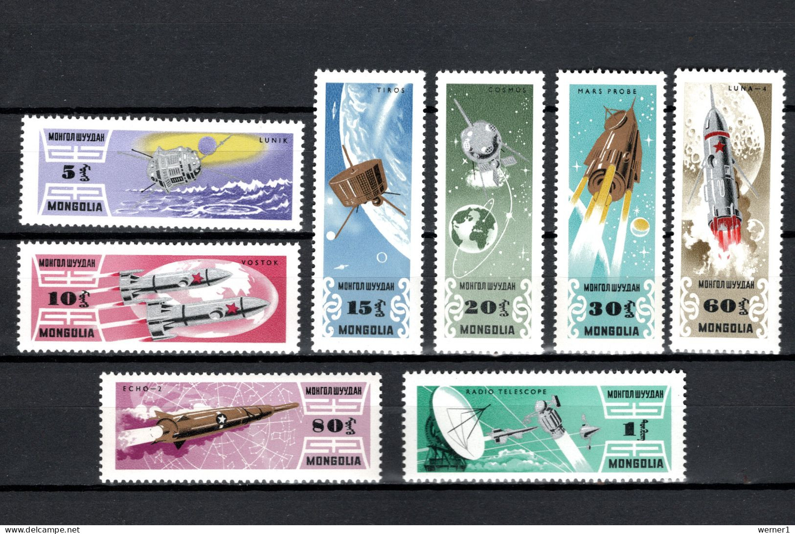Mongolia 1964 Space Achievements Set Of 8 MNH - Asia