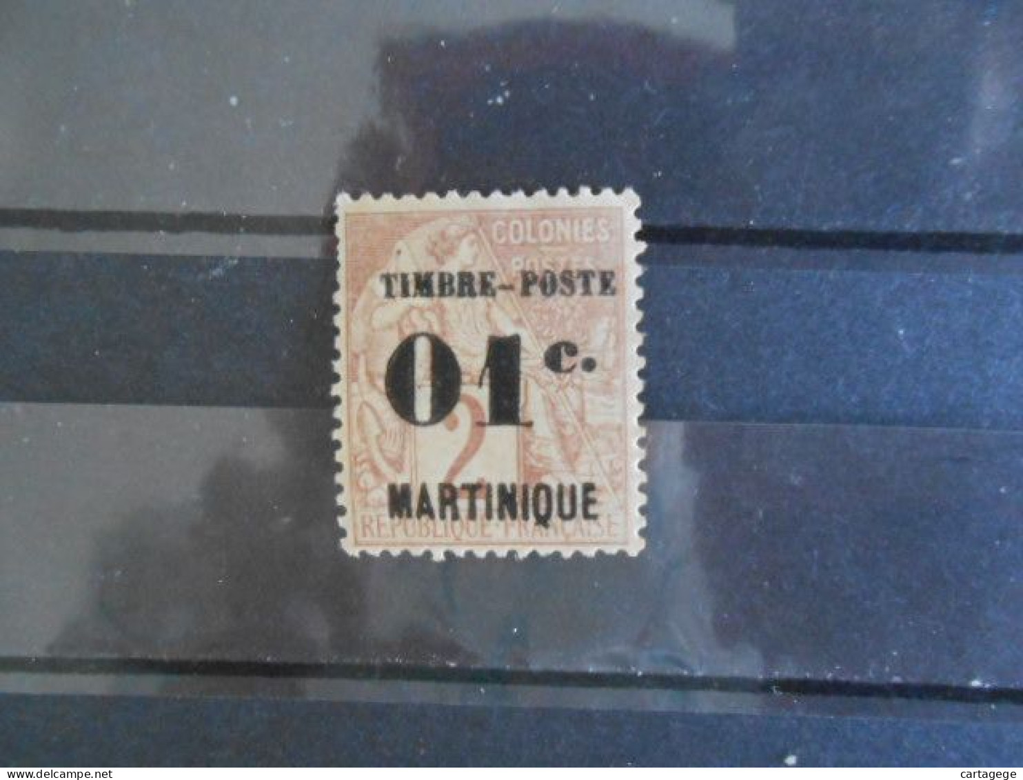 MARTINIQUE YT 26 01c. S. 2c. Lilas-brun S/paille* - Unused Stamps