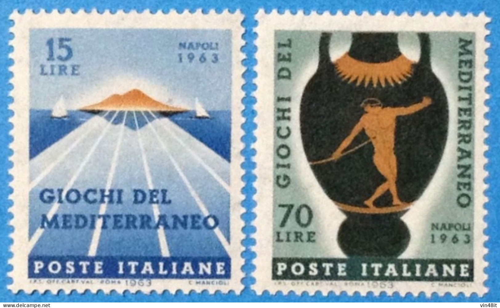 1963 - ITALIA REPUBBLICA -  GIOCHI DEL MEDITERRANEO   - SERIE COMPLETA 2 VALORI  - SINGOLO - NUOVO - 1961-70: Mint/hinged