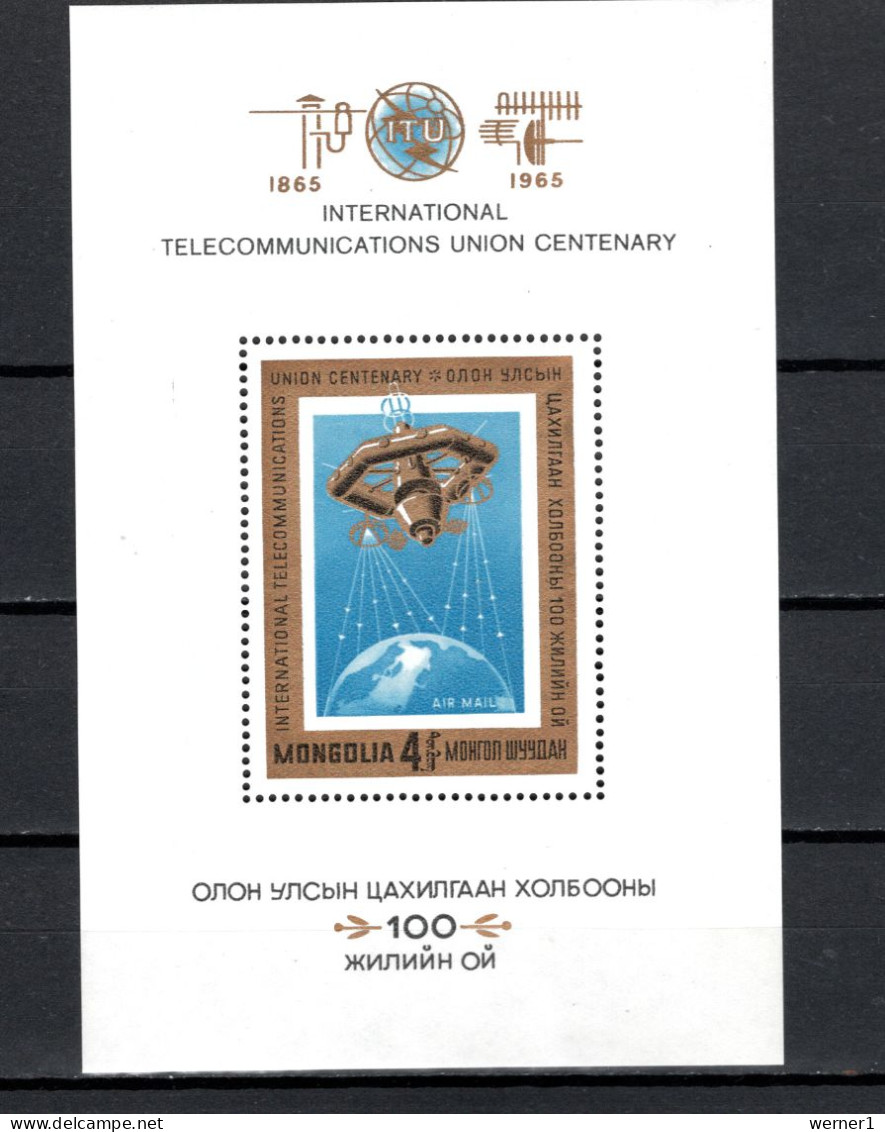 Mongolia 1965 Space ITU Centenary S/s MNH - Asia