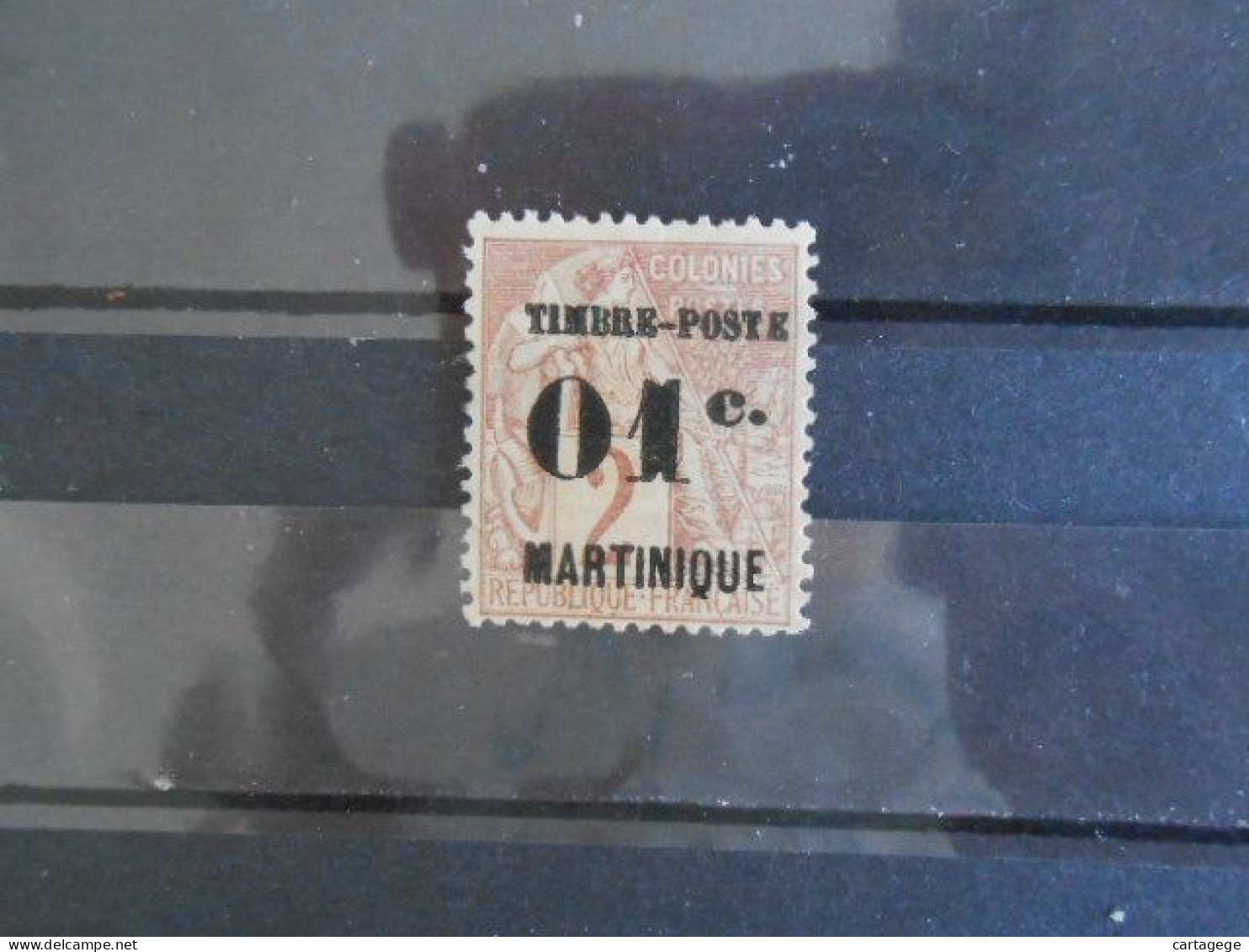 MARTINIQUE YT 26 01c. S. 2c. Lilas-brun S/paille* - Unused Stamps