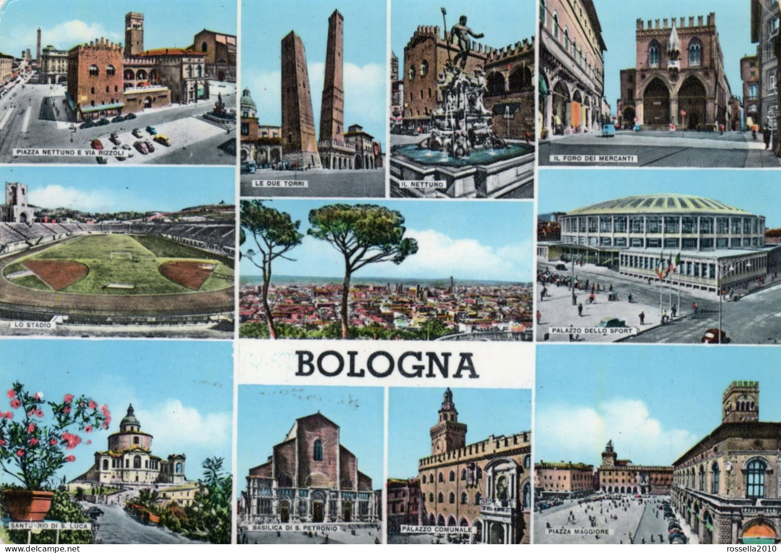 CARTOLINA ITALIA BOLOGNA SALUTI VEDUTINE Italy Postcard ITALIEN Ansichtskarten - Saluti Da.../ Gruss Aus...