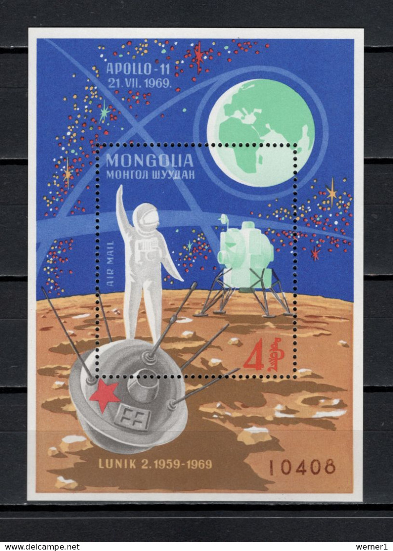 Mongolia 1969 Space Apollo 11 Moonlanding S/s MNH - Asia