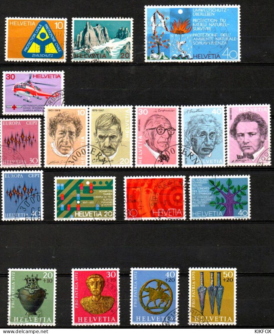 SUISSE,SCHWEIZ,1972 AUS MI  Mi. 964 - 987,JAHRGANG OHNE 964, 968, 971, 984 - 987, GESTEMPELT, OBLITERE - Oblitérés