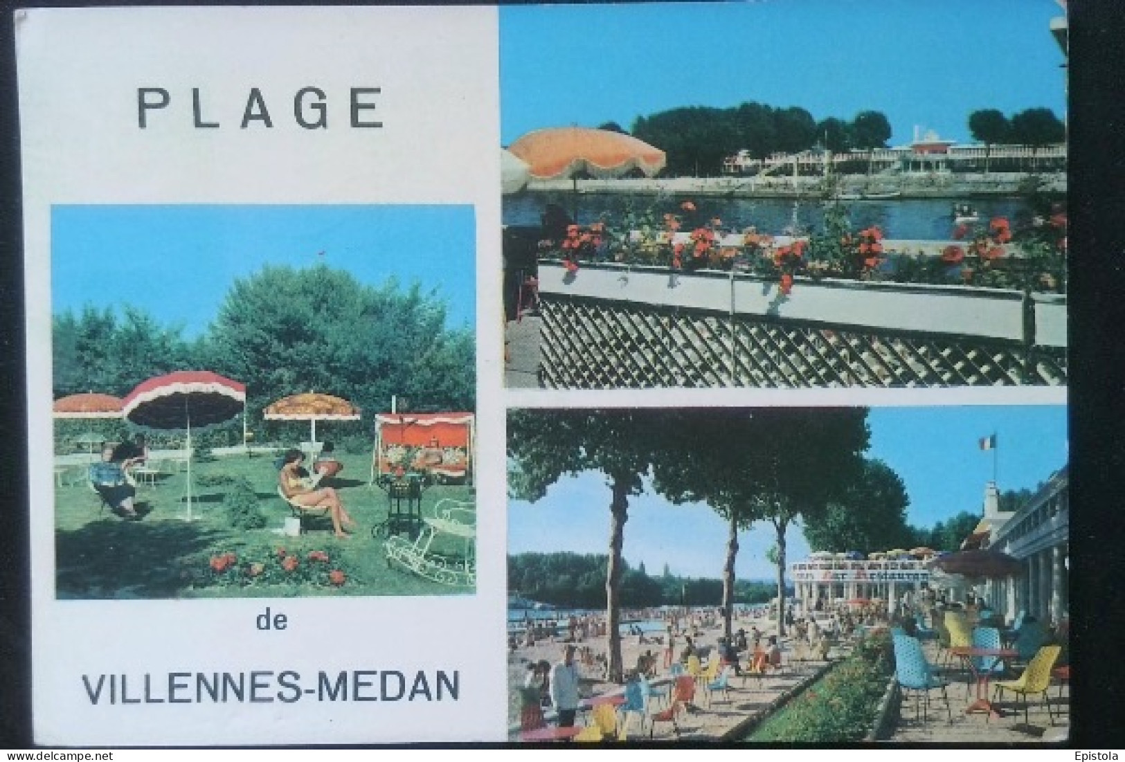 ► Cpsm  78 - VILLENNES Sur SEINE -  MEDAN - La Plage Multi-vues - Villennes-sur-Seine