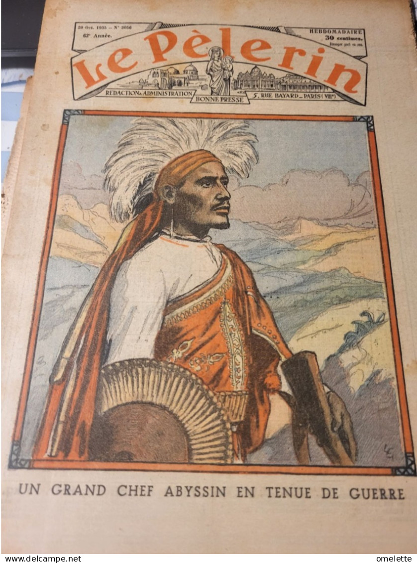 PELERIN 35/ CHEF ABYSSIN/GUERRE ETHIOPIE/ BOMMES ADOUA /SALON AUTO /ALMANACH DU PELERIN - 1900 - 1949