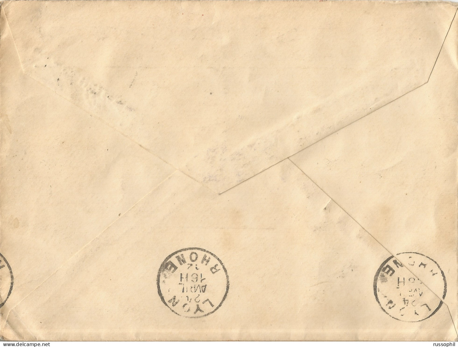 JAPAN - 10 SEN (Mi #82 ALONE) FRANKING COVER FROM OSAKA TO FRANCE - 1912 - Covers & Documents