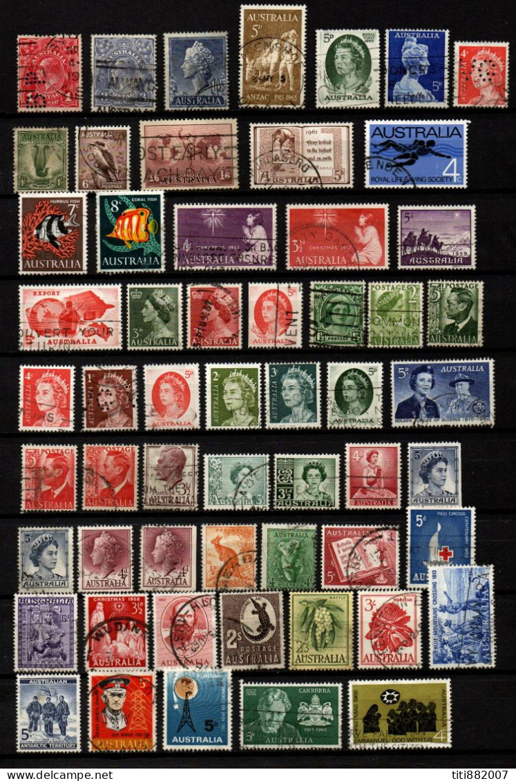 AUSTRALIE   -  LOT De 57 Oblitérés - Collections