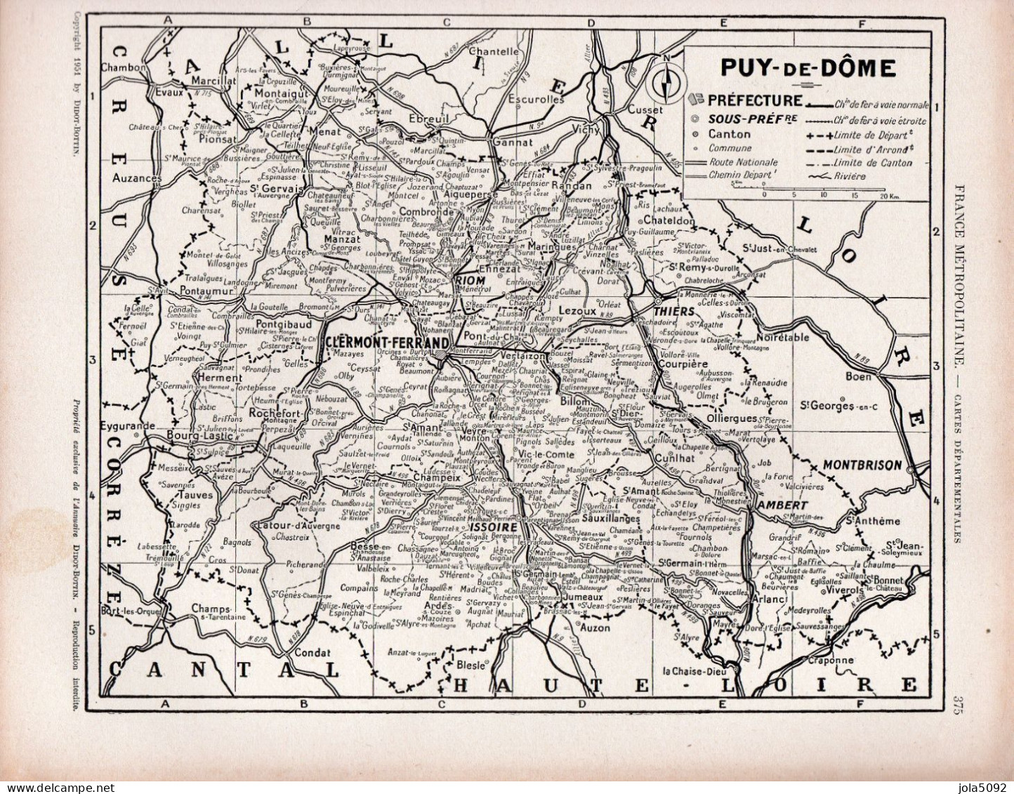 Carte Du Département Du PUY-de-DÔME - Cartes Géographiques