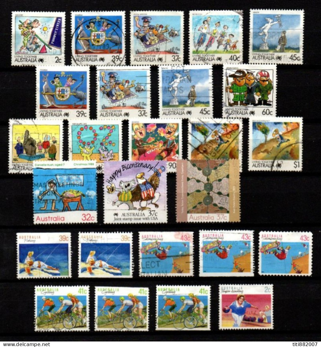 AUSTRALIE   -  LOT De 26 Oblitérés - Collections