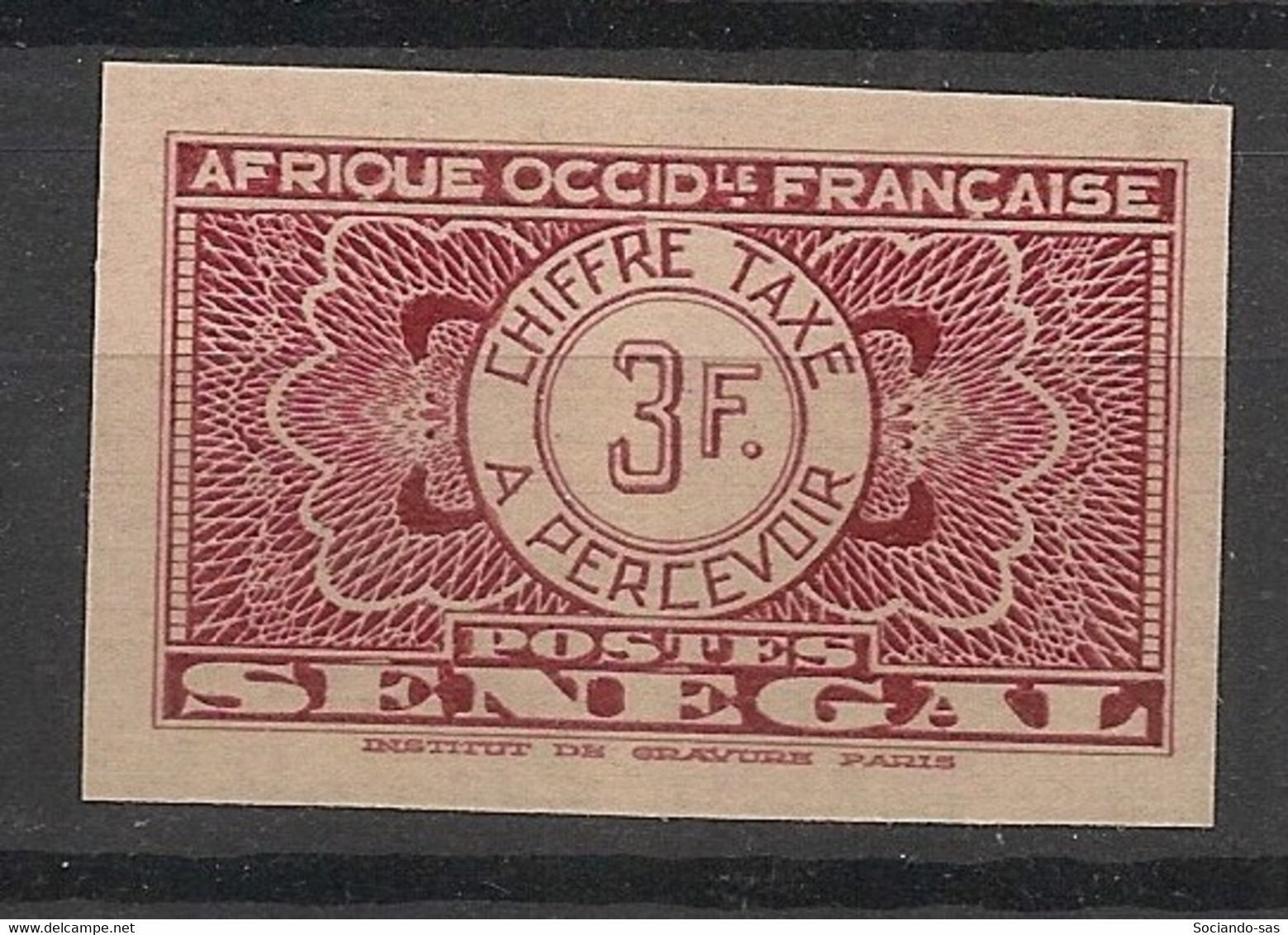 SENEGAL - 1935 - Taxe TT N°YT. 31a - 3f Lilas - VARIETE Non Dentelé / Imperf. - Neuf Luxe ** / MNH / Postfrisch - Impuestos