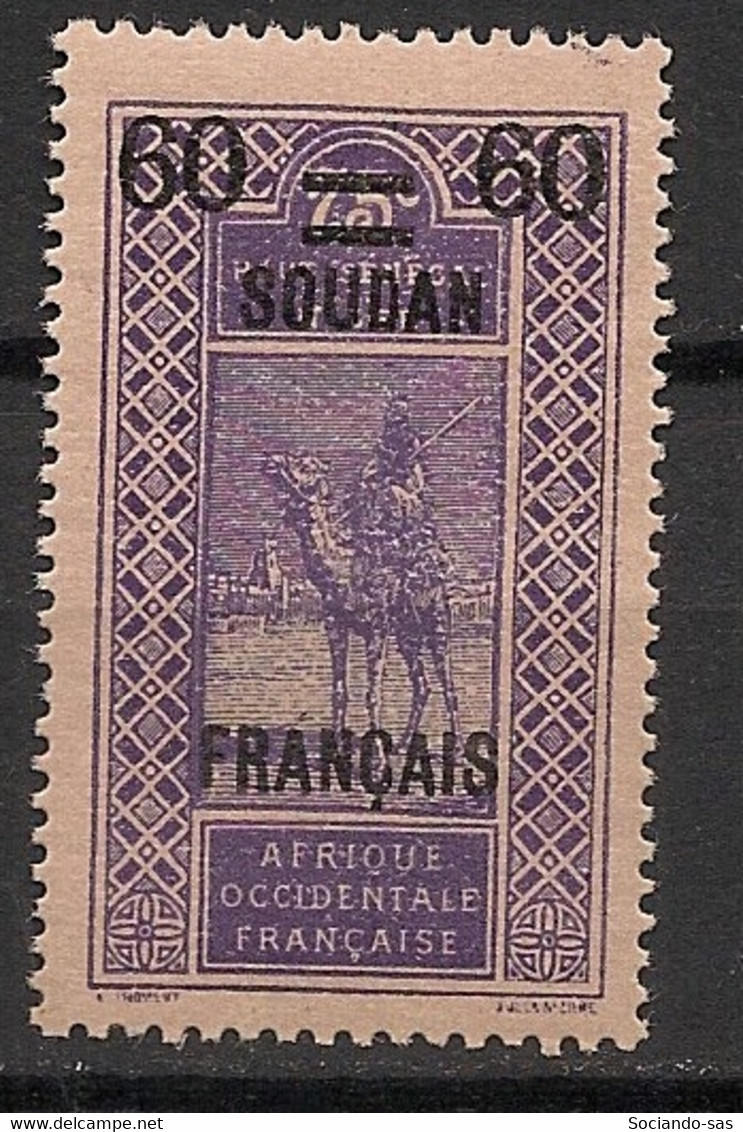 SOUDAN - 1922-27 - N°YT. 43 - Targui 60c Sur 75c - Neuf Luxe ** / MNH / Postfrisch - Nuovi