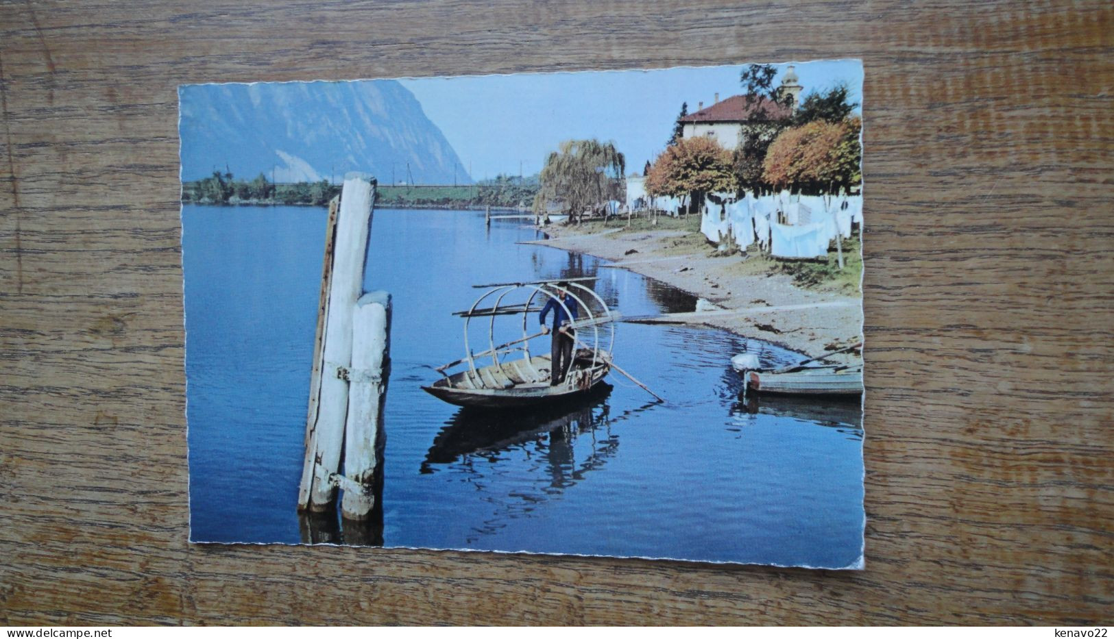 Suisse , Bissone , Il Ticino Pittoresco , Lago Di Lugano "" Carte Animée Embarcation "" - Bissone