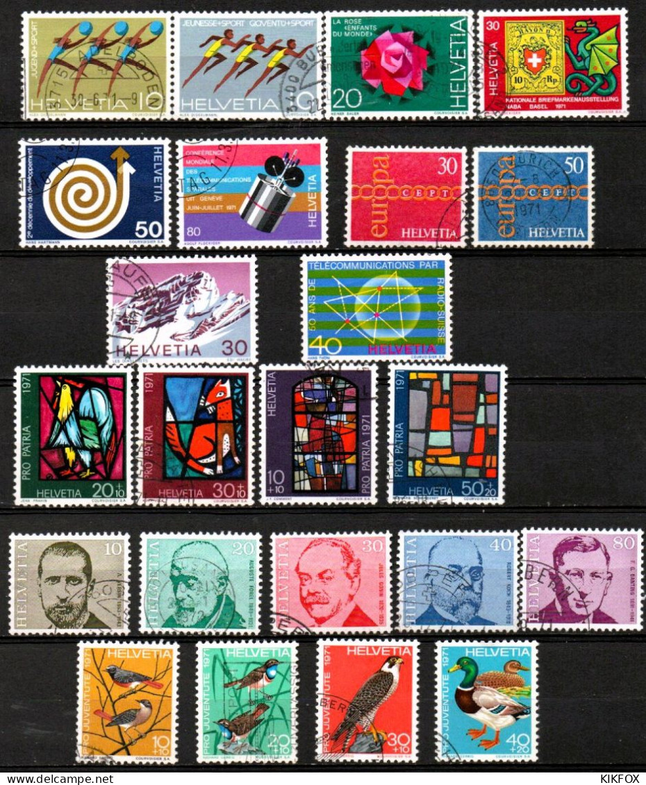 SUISSE,SCHWEIZ,1971,  AUS MI  Mi. 940 - 963 JAHRGANG OHNE 946, BLOCK 21, GESTEMPELT, OBLITERE - Used Stamps
