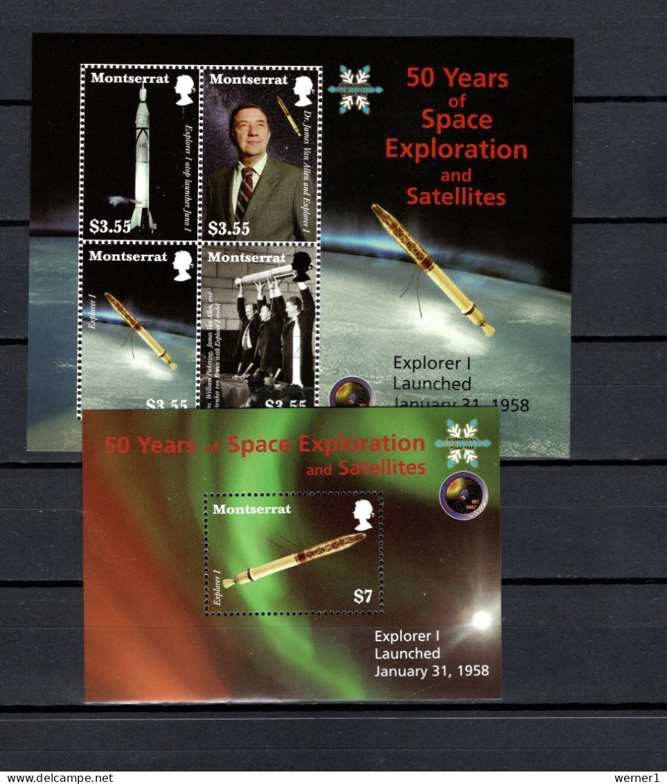 Montserrat 2008 Space, 50 Years Of Space Exploration & Satellites Sheetlet + S/s MNH - North  America