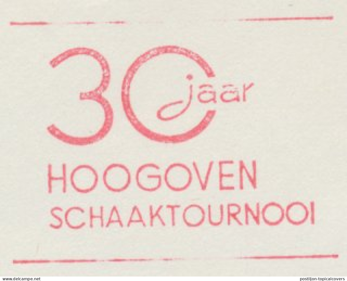 Meter Cut Netherlands 1968 30 Years Hoogoven Chess Tournament - Unclassified