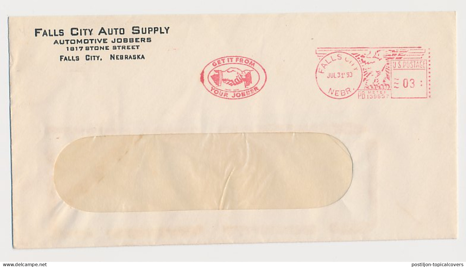 Meter Cover USA 1953 Hands - Jobber - Other & Unclassified