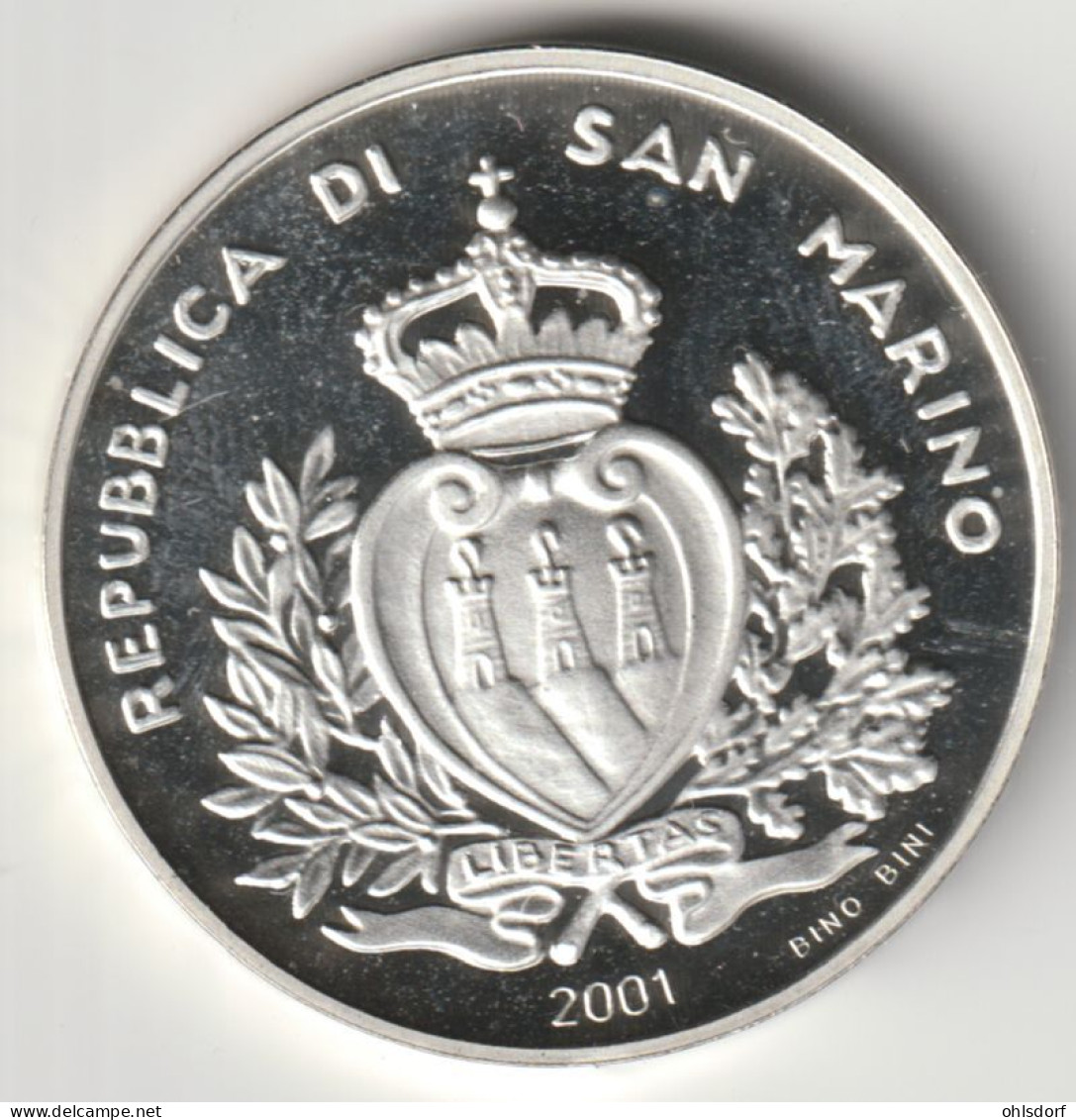 SAN MARINO 2001: 5000 Lire, Addio Lira, Silver, KM 436 - Saint-Marin