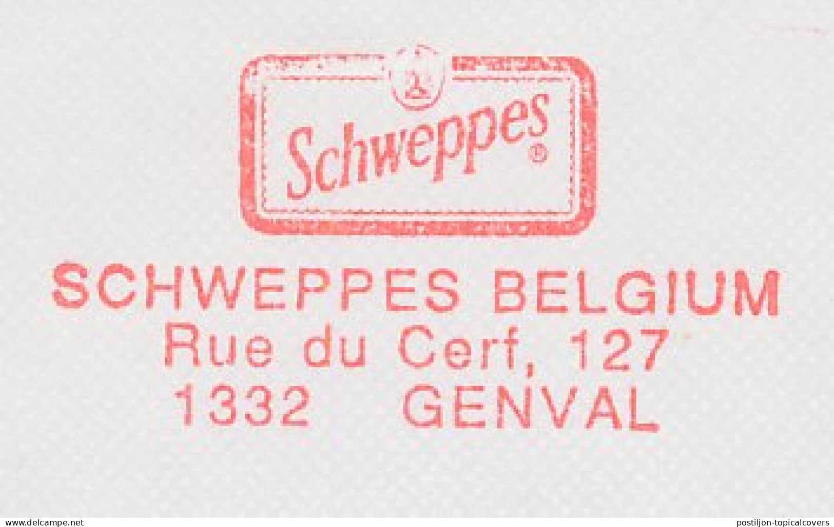 Meter Cut Belgium 1992 Schweppes - Other & Unclassified