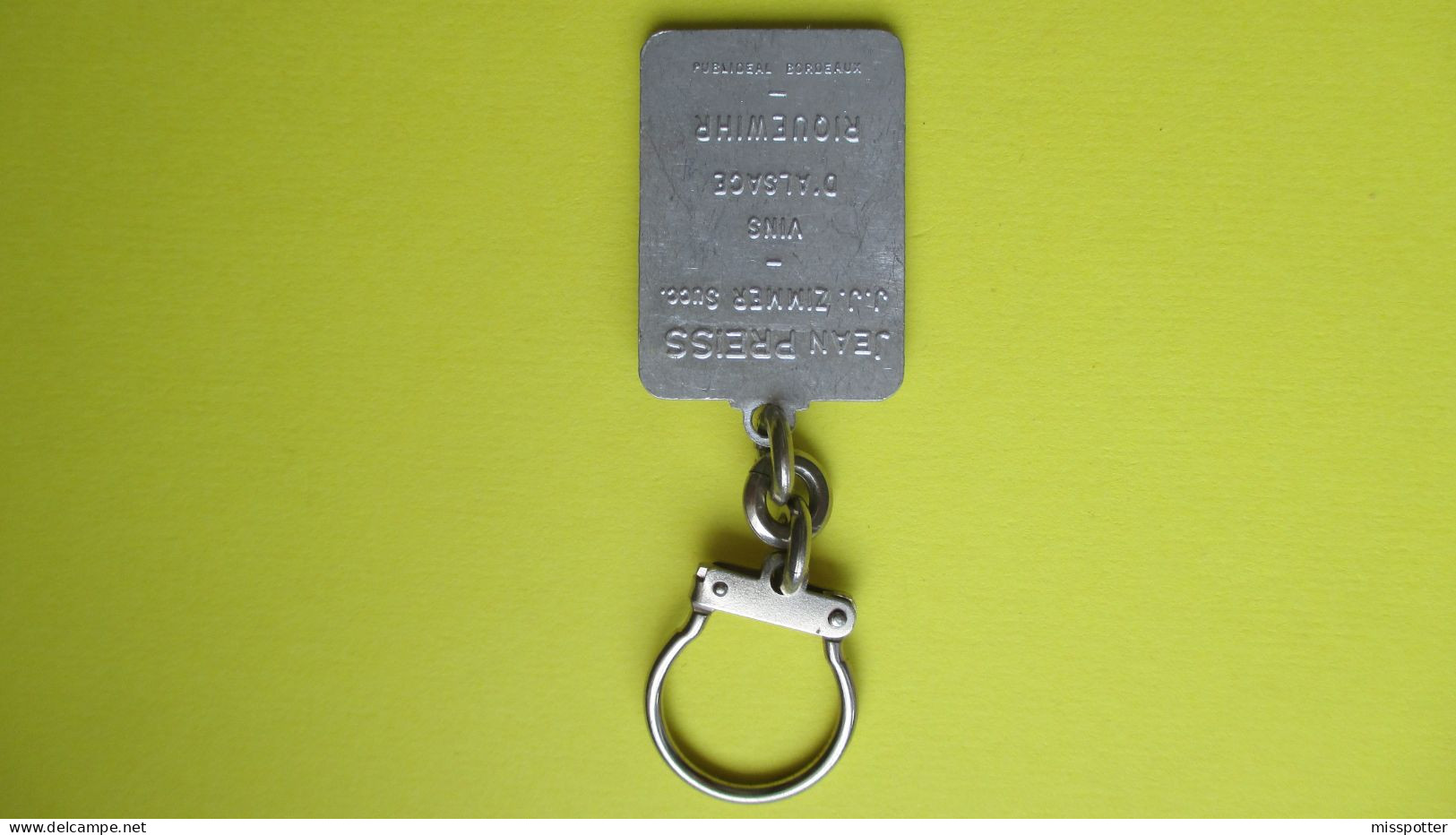 Porte Clé Années 60 Vin D'Alsace "A L'ETOILE" - Key-rings