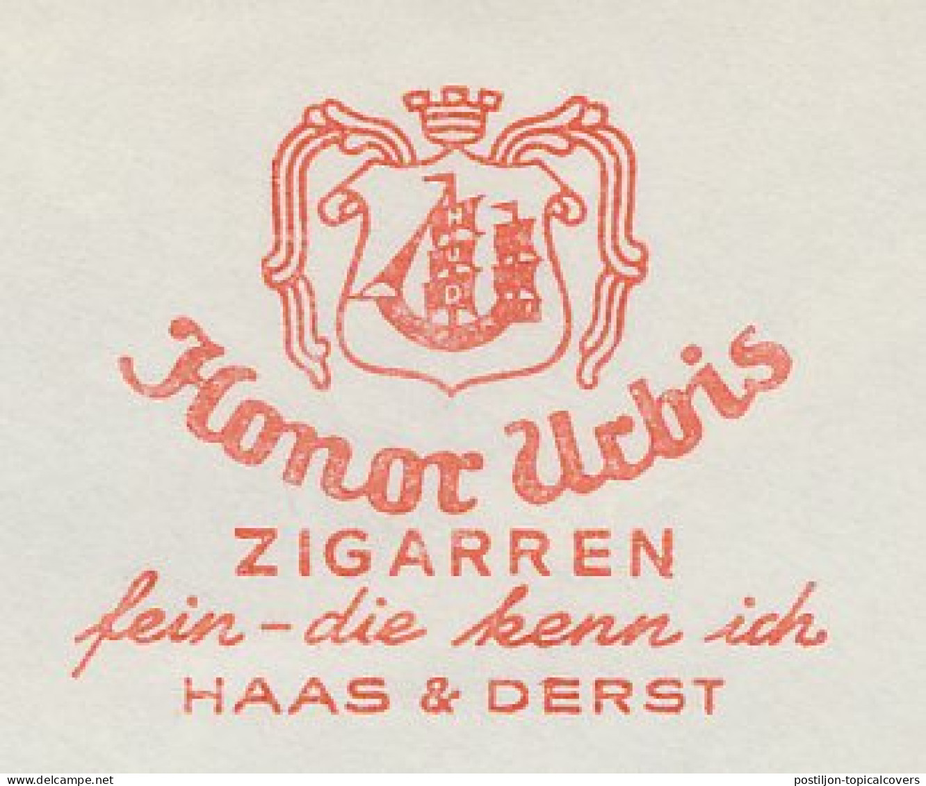 Meter Cover Germany 1960 Cigar - Honor Urbis - Ship - Tabaco