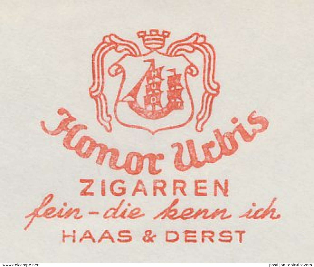 Meter Cover Germany 1960 Cigar - Honor Urbis - Ship - Tabacco