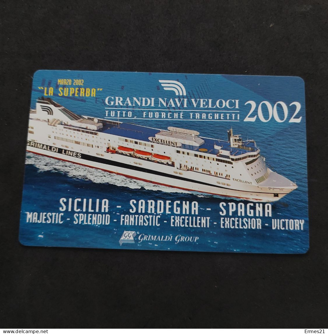 Calendarietto 2002 Grimaldi Group. Grandi Navi Veloci.Condizioni Eccellenti. Plastificato. - Small : 2001-...