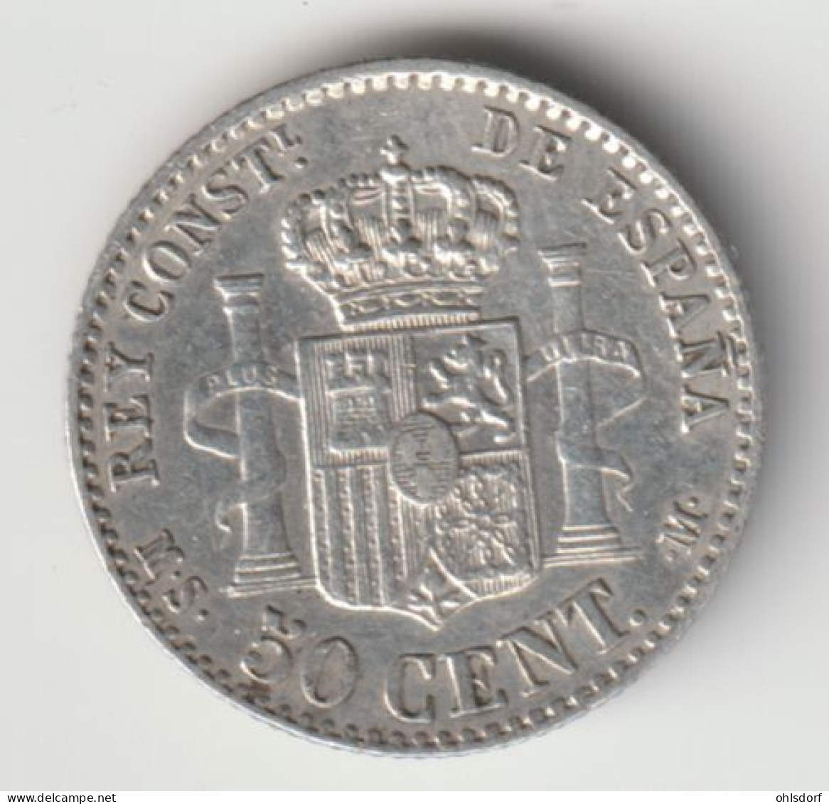 ESPANA 1880: 50 Cent., Silver, KM 685 - Otros & Sin Clasificación