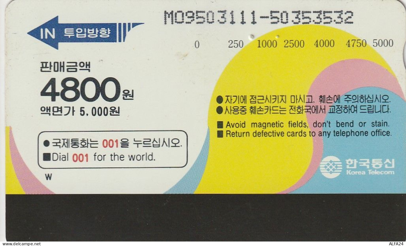 PHONE CARD COREA SUD  (CZ783 - Corée Du Sud