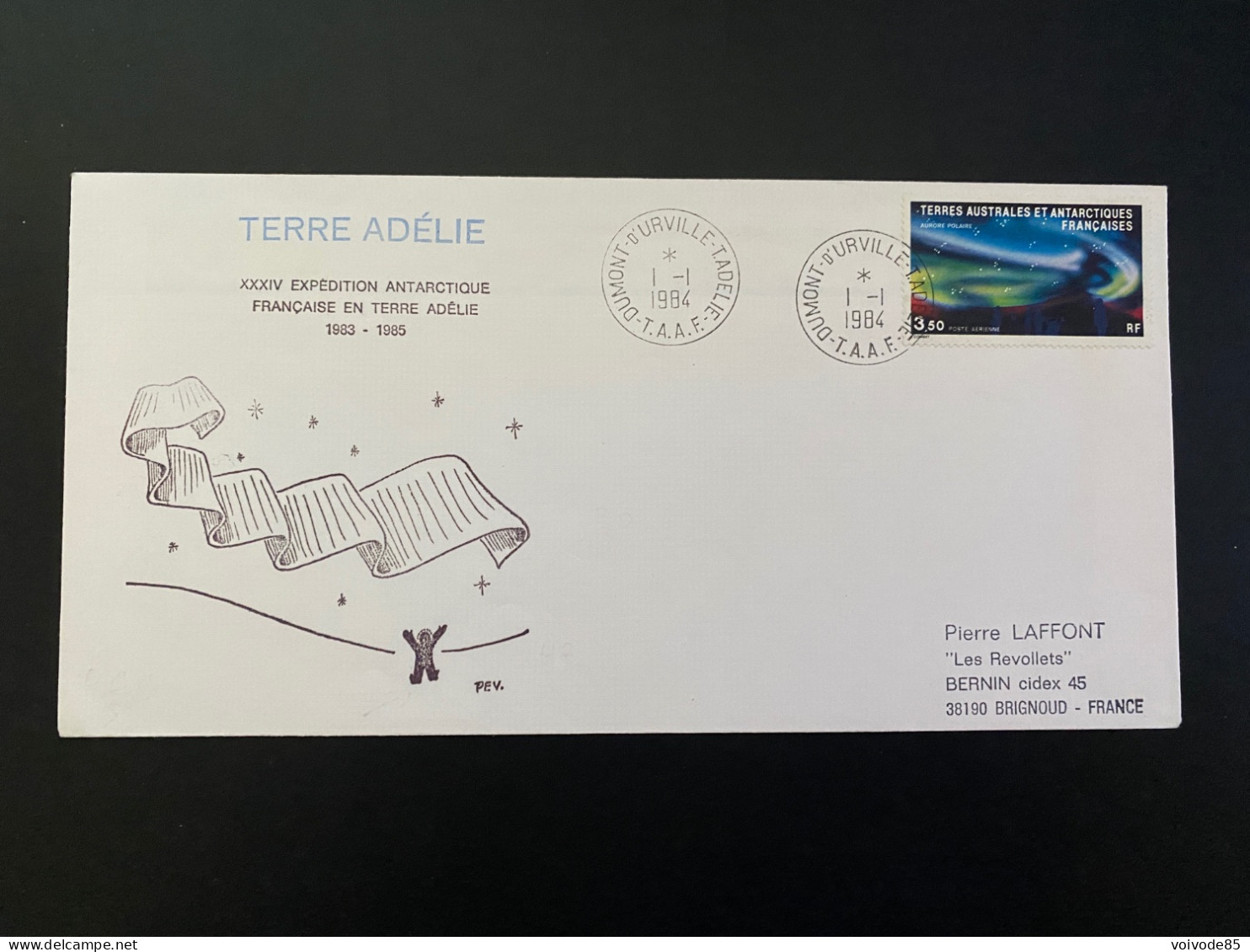 Lettre "Aurore Polaire" - 01/01/1984 - PA81 - TAAF - Terre Adélie - Lettres & Documents