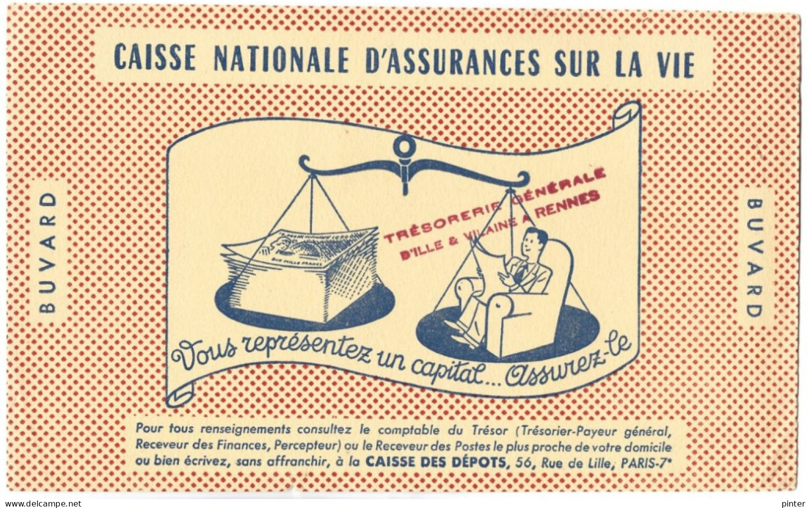 BUVARD - CAISSE NATIONALE D'ASSURANCES SUR LA VIE - Bank & Versicherung