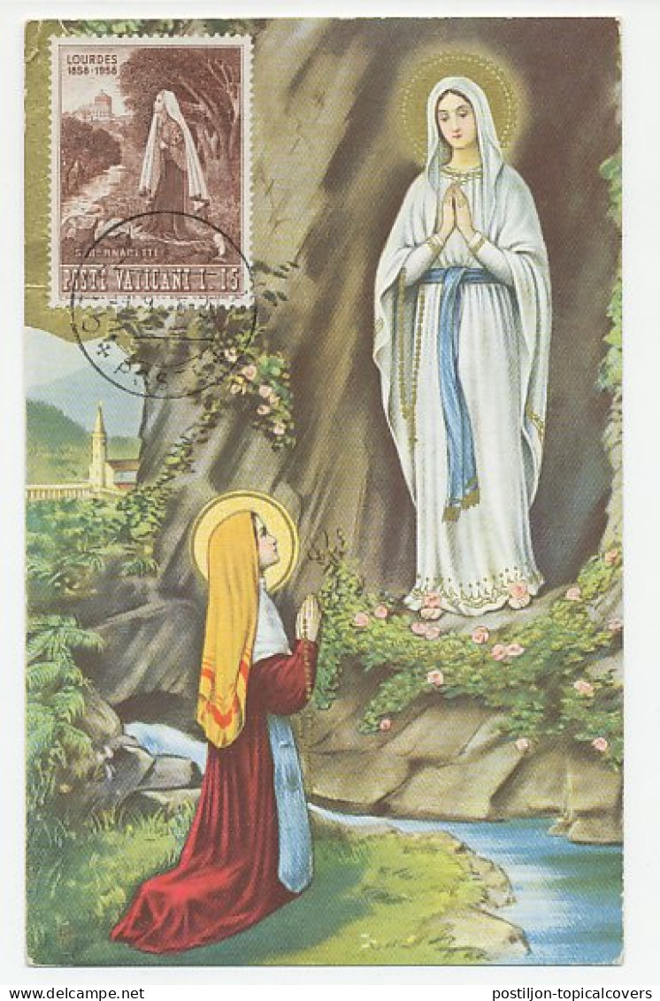 Maximum Card Vatican 1958 Bernadette Soubirous - Lourdes - Other & Unclassified