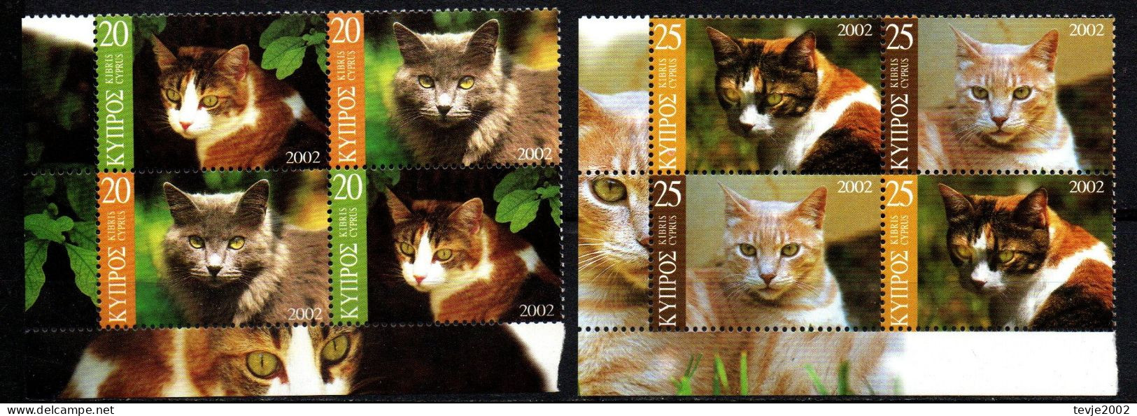 Zypern 2002 - Mi.Nr. 986 - 989 - Postfrisch MNH - Tiere Animals Katzen Cats - Katten