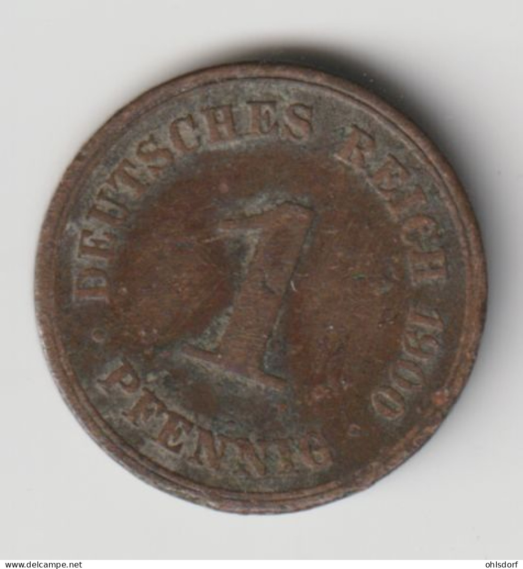 DEUTSCHES REICH 1900 A: 1 Pfennig, KM 10 - 1 Pfennig