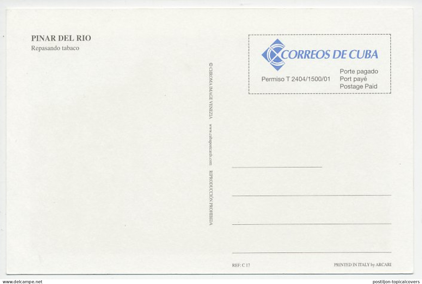 Postal Stationery Cuba Cigar - Tobacco Field - Tobacco