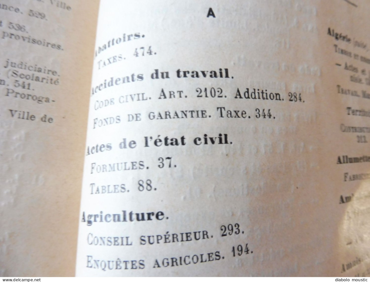 1913  RECUEIL des LOIS : Sericiculture, Dynamites , Fabrication du beurre de cacao,  Etc ; Etc