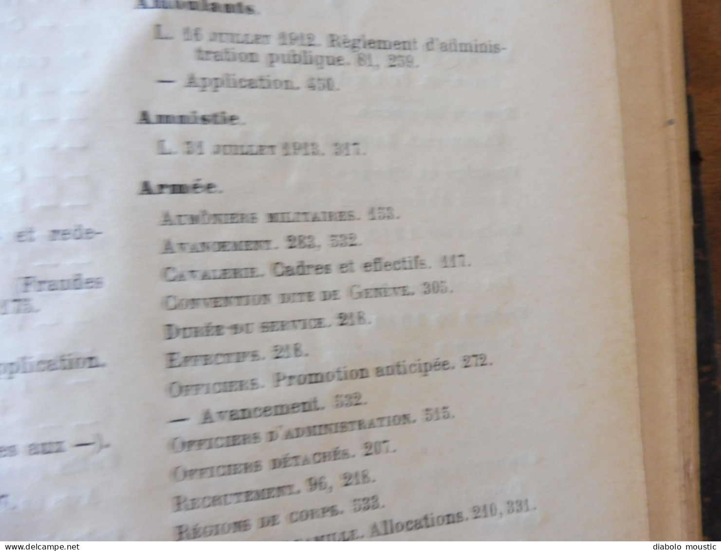 1913  RECUEIL des LOIS : Sericiculture, Dynamites , Fabrication du beurre de cacao,  Etc ; Etc