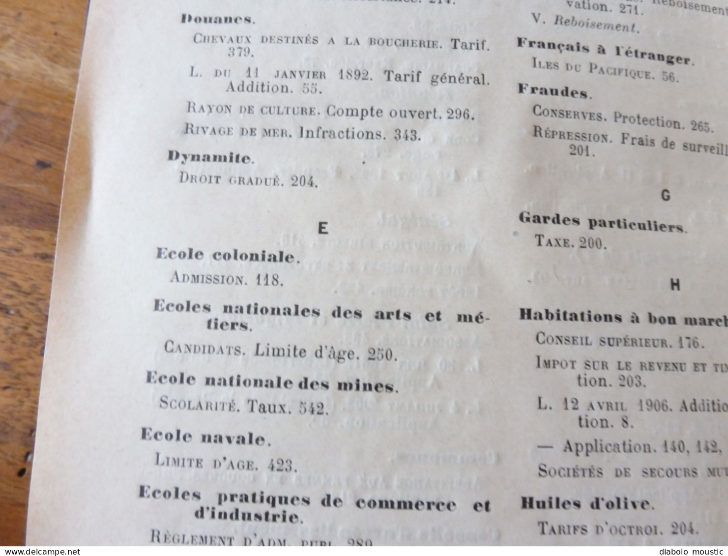 1913  RECUEIL des LOIS : Sericiculture, Dynamites , Fabrication du beurre de cacao,  Etc ; Etc