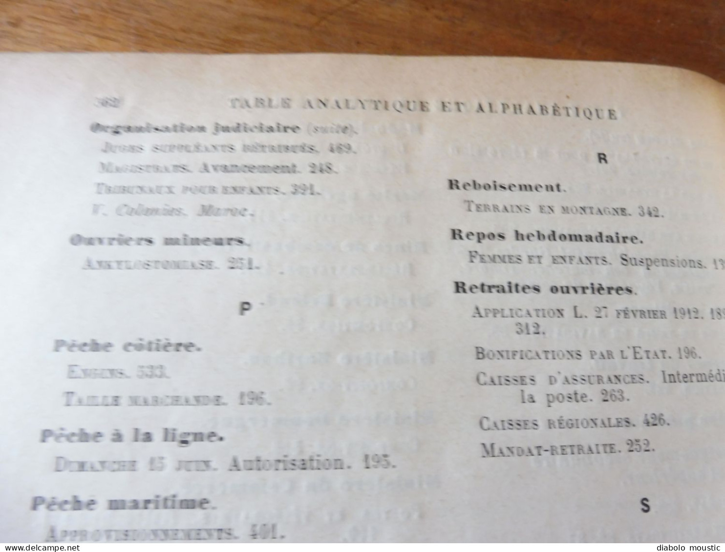 1913  RECUEIL des LOIS : Sericiculture, Dynamites , Fabrication du beurre de cacao,  Etc ; Etc