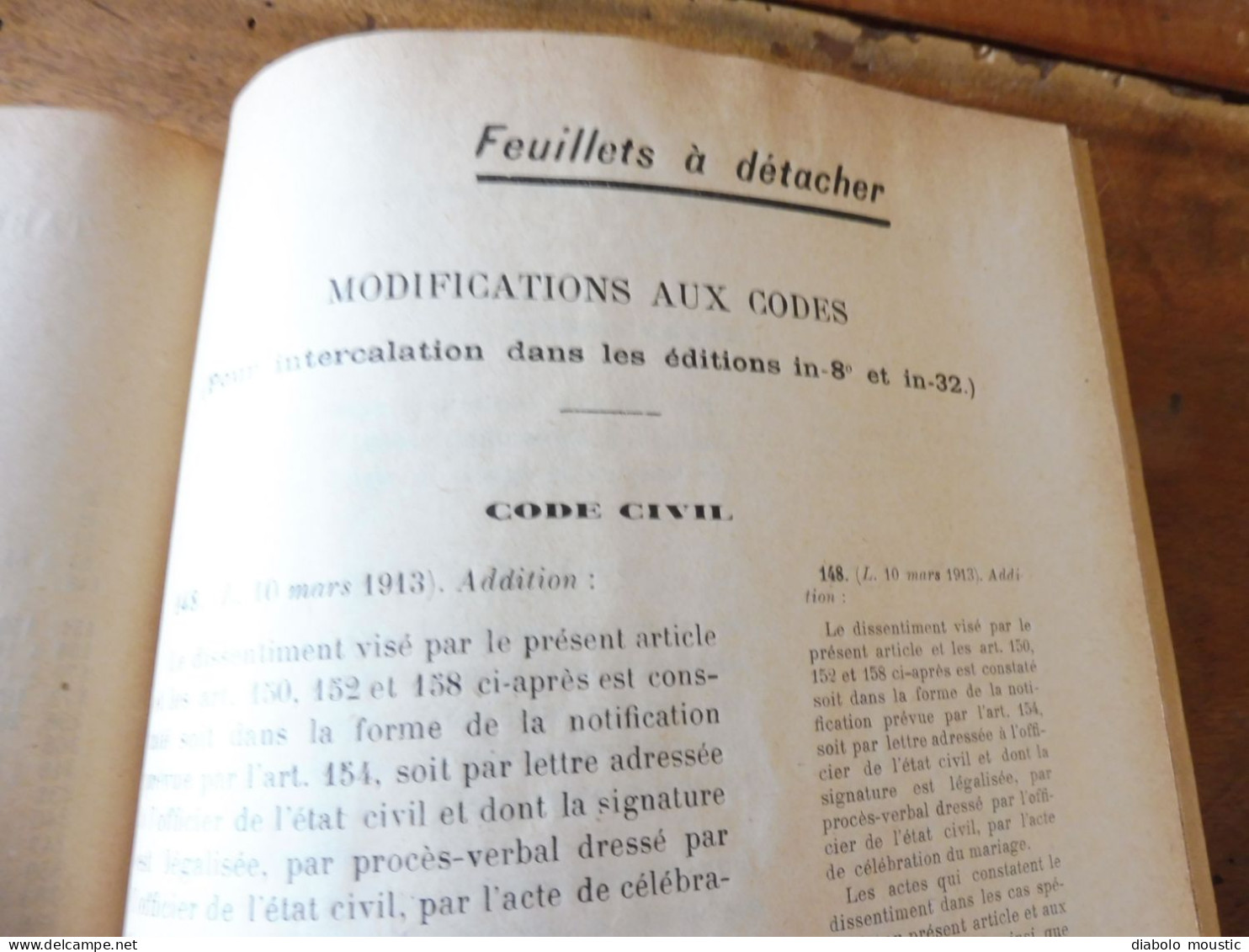 1913  RECUEIL des LOIS : Sericiculture, Dynamites , Fabrication du beurre de cacao,  Etc ; Etc