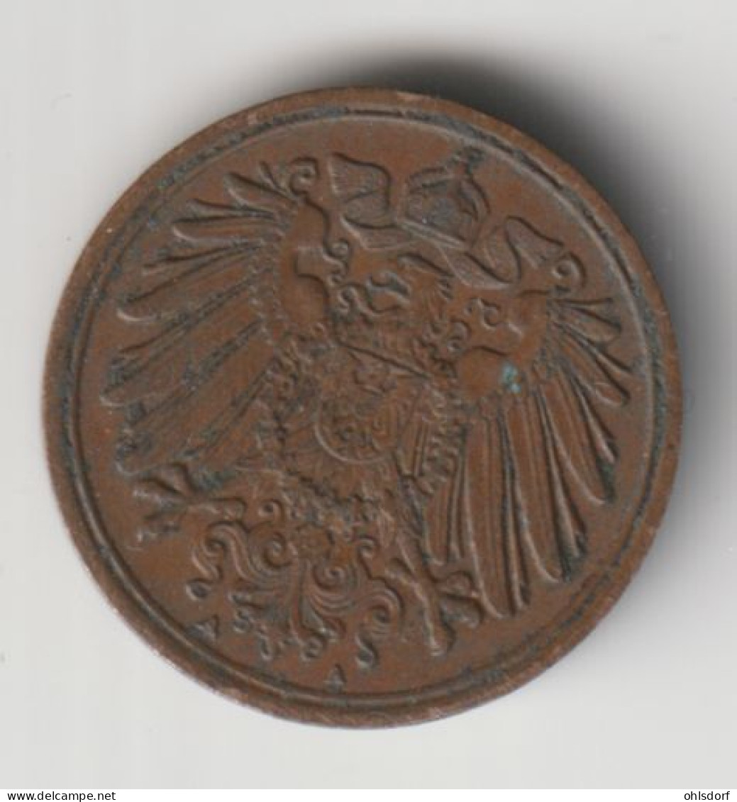 DEUTSCHES REICH 1912 A: 1 Pfennig, KM 10 - 1 Pfennig