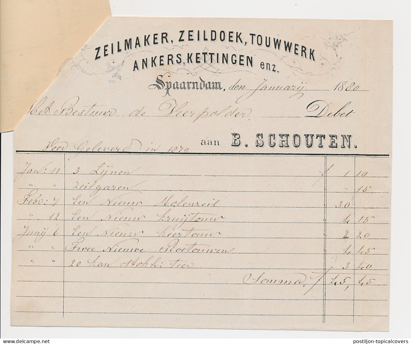 Fiscaal Stempel - Bevelschrift Veerpolder 1880 + Nota Molenzeil - Fiscales