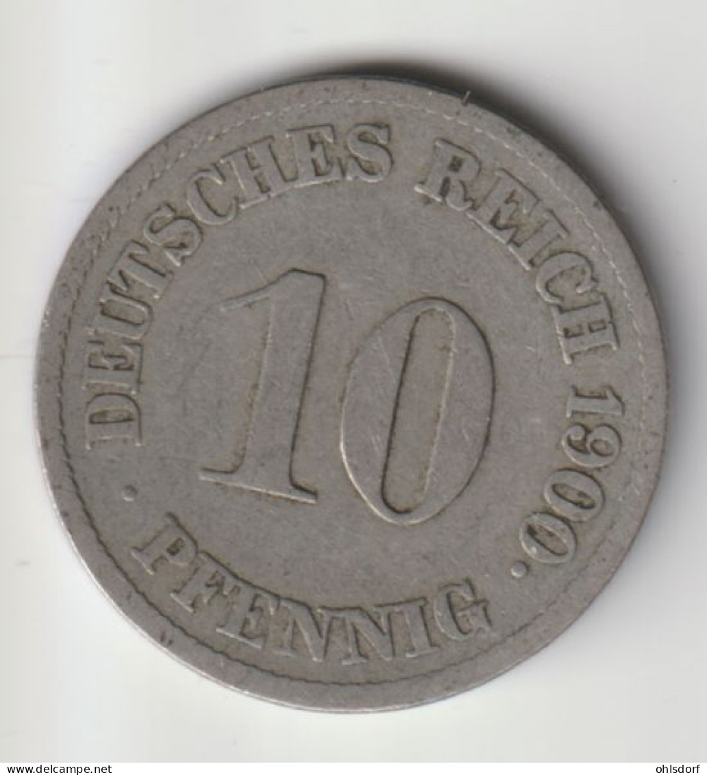 DEUTSCHES REICH 1900 J: 10 Pfennig, KM 12 - 10 Pfennig