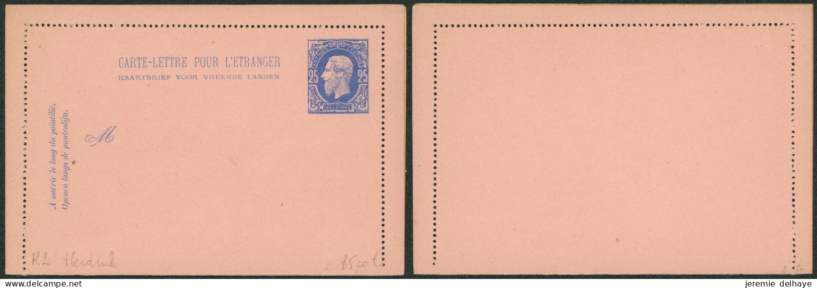 EP Au Type Carte-lettre 25ctm Bleu (SBEP N°R2, Neuf) / Réimpression : Perforation B - Kartenbriefe