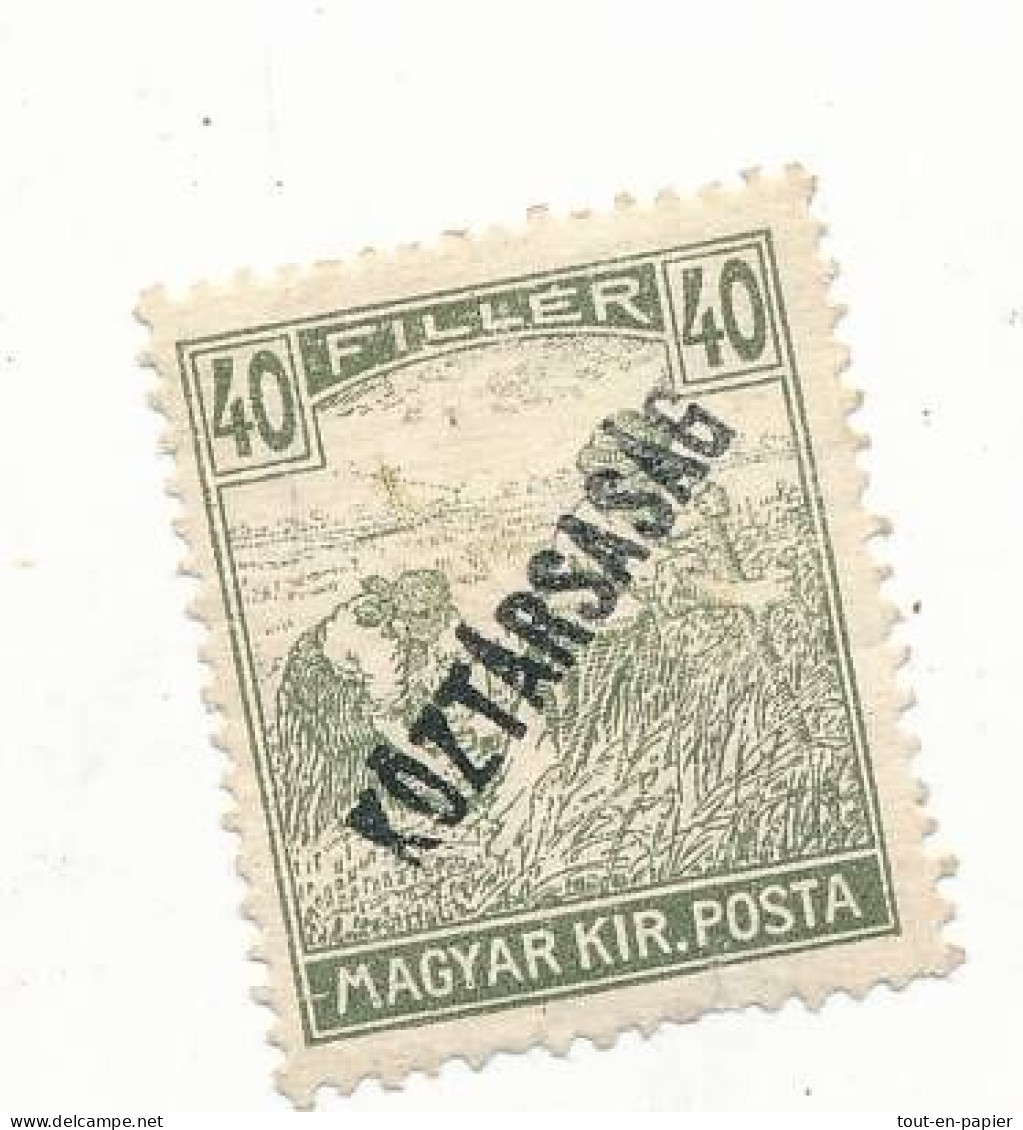 Timbres - Hongrie - 1918-1919 - Koztarsasag - 40 F. - - Unused Stamps